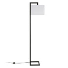 Hudson&Canal Greyson 68" Tall Floor Lamp with Fabric Shade - Blackened Bronze/White-Paired with a white rectangle fabric shade