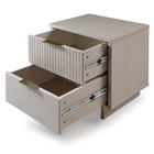 Manhattan Comfort Granville 18.11" Modern 2-Drawer Nightstand - Light Grey-Featuring 25mm of Board Thickness Made of High Quality Solid Wood and Solid Wood Ribbed Drawer Front