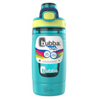 Bubba Kids Flo Water Bottle - 16 oz (473 ml) - Wide Mouth - Silicone Sleeve - Push Button Lid - Scuba/Limelight-Guaranteed for life. *Limited warranty only applicable in US & Canada