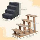 PawHut 4-Step Pet Stairs - Dark Grey-Four-level design makes it sturdy and durable 