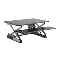 TygerClaw 23.5"W Gas Spring Sit-Stand Desktop Workstation - Black-Slim and lightweight, durable for long time usage