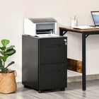 Vinsetto Adjustable Partition Filing Cabinet - Black-2 drawers are designed for hanging A4, letters, and legal-sized files
