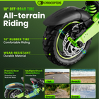 Gyrocopters Plaid 3.0 Electric Scooter for Adults & Teens - Speed 45 kmph Range 45 km - APP - Black-Conquer diverse landscapes with durable 10” off-road rubber tires designed to resist wear