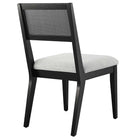 Modway Nimba Faux Rattan Fabric Dining Chairs - Heathered Weave Light Grey - 2 Pack-8