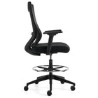 Offices to Go Zim High Back Height Adjustable Stool - Black-Pneumatic seat height adjustment to raise or lower seat height allowing your feet to rest flat on the floor in order to avoid pressure under your thighs which eases blood flow