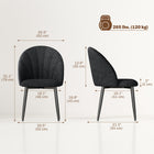HOMCOM Dining Chairs with Metal Legs for Kitchen - Black - Set of 4-Four robust steel legs with anti-slip foot pads offer stability