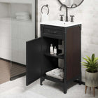 Modway Steamforge 18" Bathroom Vanity - White/Black-Ceramic Sink Basin
