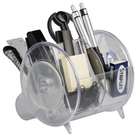 JAM Paper Desk Organizer Supply Set - 5 x 5 x 5 - Round - Clear-Colour: Clear