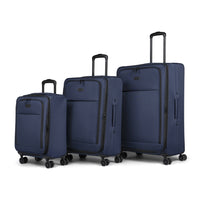 Bugatti Reborn 3-Piece Softside Luggage Set - Blue-Made of lightweight and resistant recycled polyester