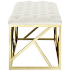 Modway Intersperse Bench - Gold/Ivory-Elegant Tufted Buttons