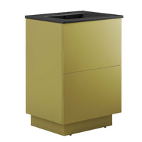 Modway Quantum 24" Bathroom Vanity - Black/Gold-Modern Bathroom Vanity