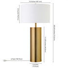 Hudson&Canal York 29.5" Tall Table Lamp with Fabric Shade - Brass/White-Clean with a soft, dry cloth and no harsh chemicals or abrasive cleaning materials