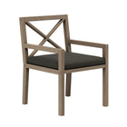 Modway Northlake Outdoor Teak Dining Armchair - Flint Grey-Sturdy Teak Wood Construction