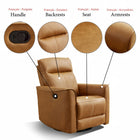 Ebello Tayani 31.5" Wide Modern Comfortable Upholstered Swivel And Rocker Manual Recliner-9