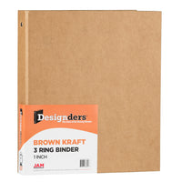 JAM Paper Kraft 1" 3-Ring Recycled Binder - Natural-English only packaging