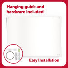 TRU RED Ergonomic Curved Magnetic Glass Dry-Erase Whiteboard - 48" x 36"-Some assembly required. Mounting hardware and instructions are included