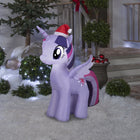 GEMMY Airblown Inflatable Christmas My Little Pony Twilight Sparkle with Santa Hat-Includes stakes and tethers