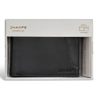 Champs Iconic Leather Top Wing Wallet - Black/Black-Made of Genuine Leather