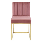Modway Carriage Performance Velvet Dining Chair - Gold/Dusty Rose - 2 Pack-Assembly Required