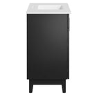 Modway Miles 36" Bathroom Vanity - White/Black-Non-Marking Foot Caps