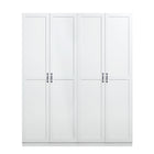 Manhattan Comfort Cornelia 59.22" 2-Piece Modern 8-Shelf Storage Closet - White-Modern Free Standing Wardrobe Closet with 4 Large Shelves for Bedroom and Storage Use. Set of 2