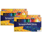 Creativity Street Glide-On Tempera Paint Sticks - 12 Assorted Primary Colors - 5 grams - 2 Packs of 12-Glide-On Tempera Paint Sticks are fun and easy to use to create beautiful works of art