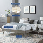 Modway Margo Wood King Platform Bed Frame - Grey-Wood Slat Support System