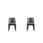 Manhattan Comfort Gansevoort 19" Modern Faux Leather Upholstered Dining Chair - Pebble Grey - Set of 2-Modern Dining Chair for Dining Room and Task Use. Set of 2