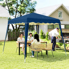 Outsunny 8 ft W x 8 ft L Pop Up Canopy Foldable Outdoor Canopy Tent with Bag - Blue-Easy to fold and unfold with a pop-up design