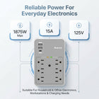ShoppingAll Huntkey Multi Plug Outlet Extender Surge Protector Splitter with 6 Outlets and 3 USB Ports - 2 Pack-6