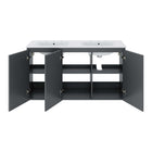 Modway Bryn 48" Wall-Mount Double Sink Bathroom Vanity - Grey/White-8" Centerset Faucet Holes