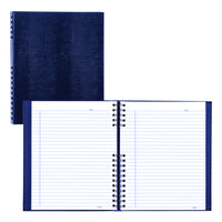 Blueline NotePro Ruled Notebook - 10-3/4" L x 8-1/2" W - Indigo Blue - 300 Pages-Twin-wire binding with hard lizard-like cover