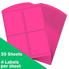 JAM Paper Mailing Address Labels, 4 x 5, Neon Pink, 2 sets of 120 (354329165g)-Size: Extra Large, 5 x 4 inches