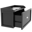 PawHut Large Elevated Dog Bowl Stand with Bowl and Storage - Black-The MDF frame ensures high strength with a vintage shell-shaped handle that easily matches your other furniture 