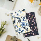 Blueline 13 Months Weekly/Monthly Academic Planner - July to July - 8" H x 5" W - Blossom Design - Bilingual-Contacts section