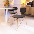 Zuo Georges Dining Chair - Grey/Gold - Set of 2-Chair Weight Capacity: Supports up to 350 lb