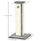 PawHut 32" Cat Scratching Post with Sisal Teasing Ball - Grey-Made of quality particleboard for stable standing 