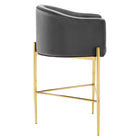 Modway Savour Tufted Performance Velvet Bar Stool - Charcoal-Dense Foam Padding