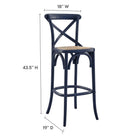 Modway Gear Bar Stool - Midnight Blue-X-Brace Back