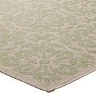Modway Ariana Vintage Floral Trellis Indoor/Outdoor Area Rug - 8 ft W x 10 ft L - Light Green/Beige-High Density / Machine-Woven
