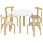 Qaba Kids Table & Chair Set, Wooden Toddler Table & Chairs Set - Green-Includes one table and four chairs, suitable for playdates and activities
