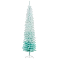 HOMCOM 7' Slim Artificial Christmas Tree - Gradient Blue-Artificial Christmas tree has a slim pencil style 