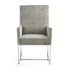 Manhattan Comfort Element 23.74" Modern Velvet Upholstered Dining Chair - Steel-Tight Back Design