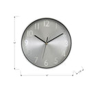 Monarch Specialties 9111 12" Round Wall Clock - Silver Face/Silver Frame-Equipped with quartz movement, this non-ticking analog clock with an easy to read display ensures accurate timekeeping without the distraction of ticking sounds