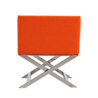 Manhattan Comfort Hollywood 25.6" Contemporary Faux Leather Upholstered Accent Chair - Orange and Polished Chrome-Delivered to you Fully Assembled! No Assembly Required