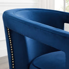 Modway Frolick Performance Velvet Armchair - Navy-Gold Nailhead Trim