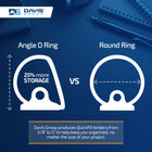 Davis Overlay D-Ring Suede Presentation Binder, 11" x 17", 1", White-Antimicrobial feature has proven to prevent growth of microorganisms associated with bacteria, fungus and viruses