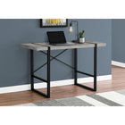 Monarch Specialties 7661 48" Computer Desk - Grey Concrete-Look/Black Metal-Robust metal legs in a black finish are incorporated into the desktop for an interesting visual effect