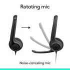 Logitech H390 USB-C Computer Headset -Handy Inline Controls: Simple inline controls on the headset cable let you adjust the volume or mute calls without disruption