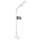 OttLite Dual Shade LED Floor Lamp with Tablet Stand and USB Charging - White-Two 12.5 inch (31.75cm) long shades
